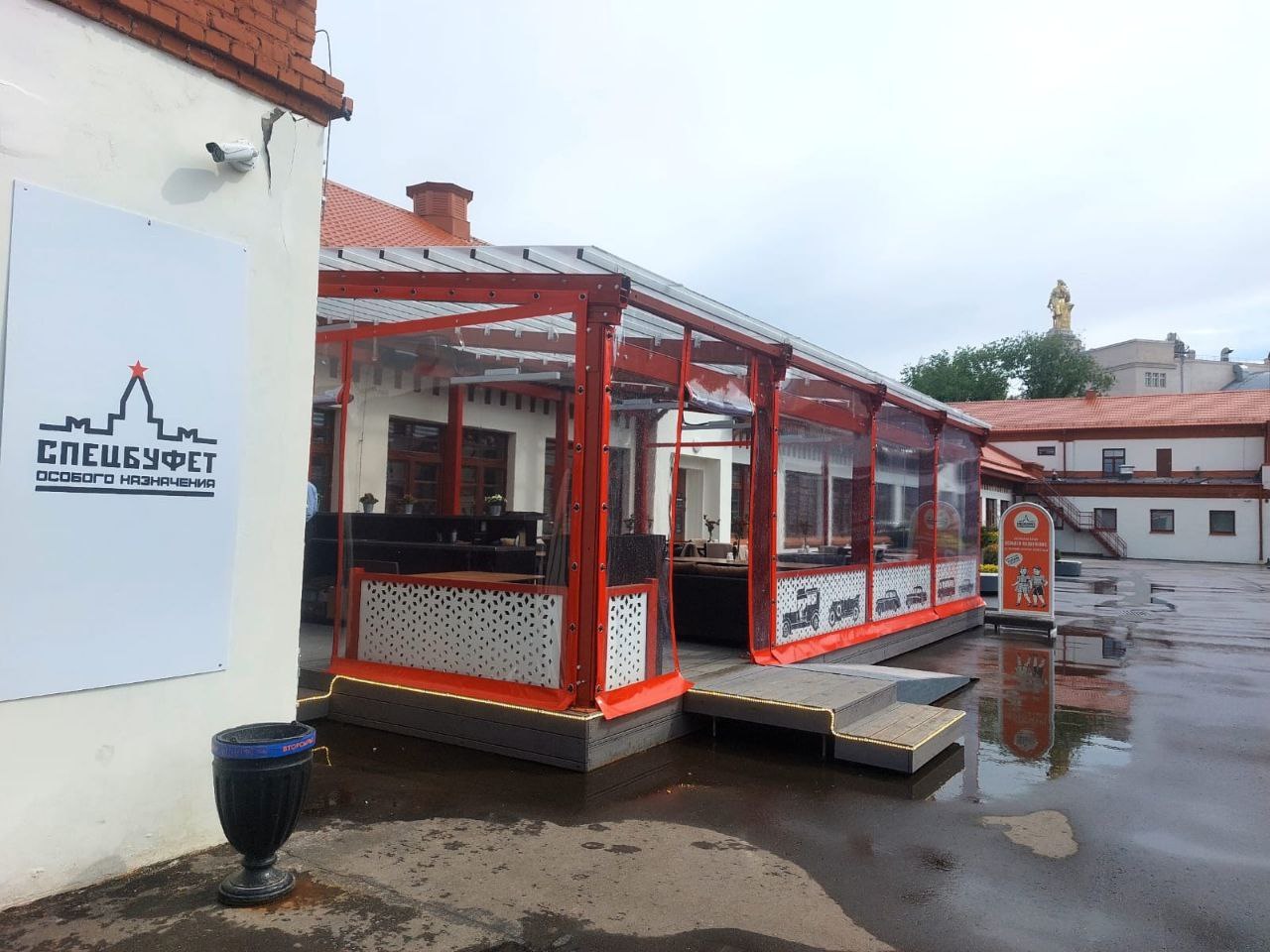 ПВХ шторы для летней террасы кафе в Лакинске